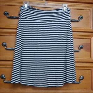 Merona Striped Black White Skirt Elastic Waist